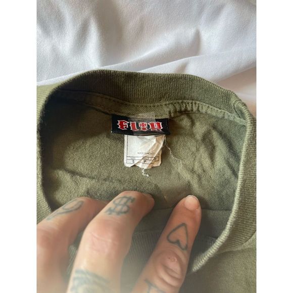 Vintage Flip Skateboard’s T-Shirt, Army Green, size S - Picture 3 of 5